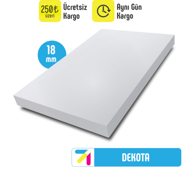 18mm Beyaz Dekota Levha