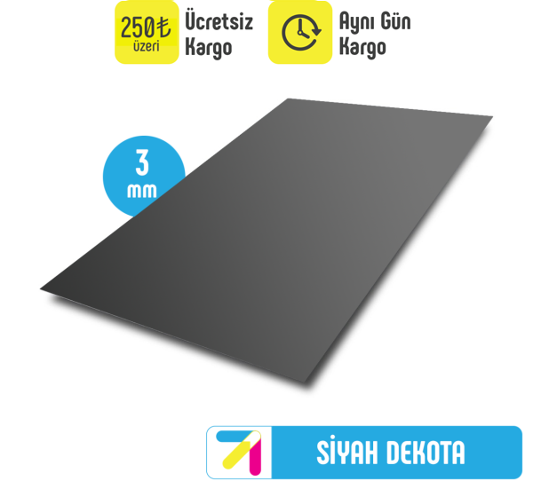 3mm Siyah Dekota Levha