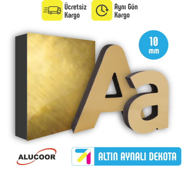 Altın Aynalı Dekota Levha 10 mm