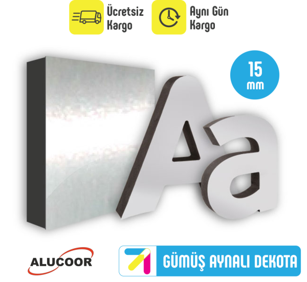 Gümüş Aynalı Dekota Levha 15 mm