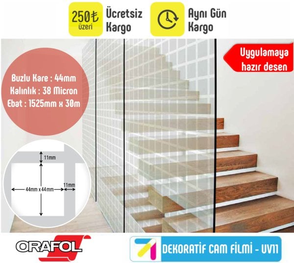UV11 - Oracal Kareli Dekorasyon Cam Filmi