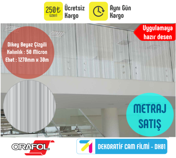 DX01 - Oracal Casual White Dekorasyon Cam Filmi