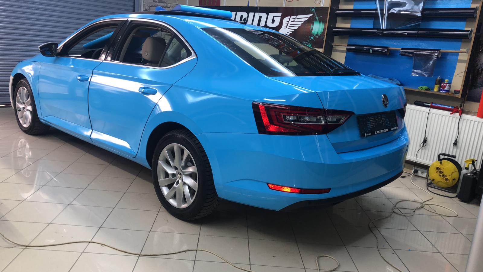 KPMF Premium Araç Kaplama Folyosu 2K88063A - KPMF Sky Blue (Hava Kanallı)(Yeni Taksi Rengi)(L2) - En: 152cm