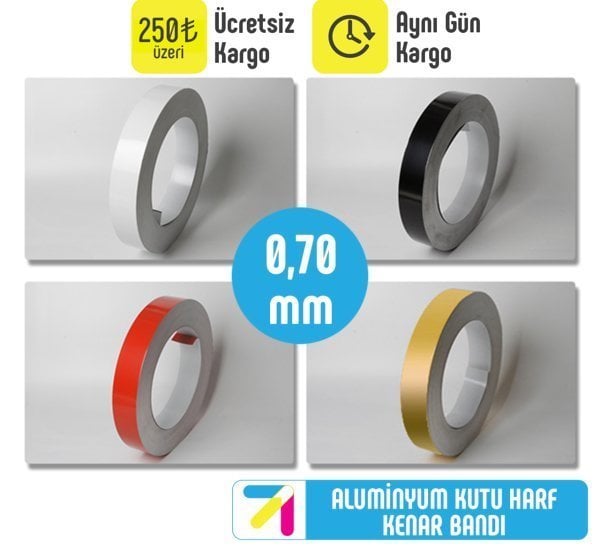 0.70mm Alüminyum Kutu Harf Kenar Bandı