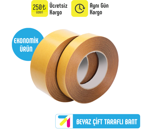 Ekonomik Beyaz Çift Taraflı Bant