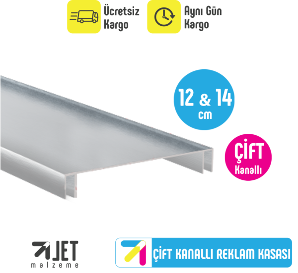 Çift Kanallı Alüminyum Reklam Kasası