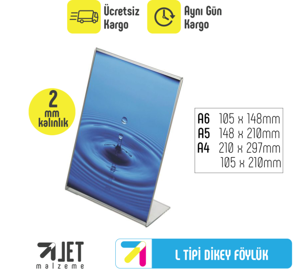 L Tipi Dikey Pleksi Föylük
