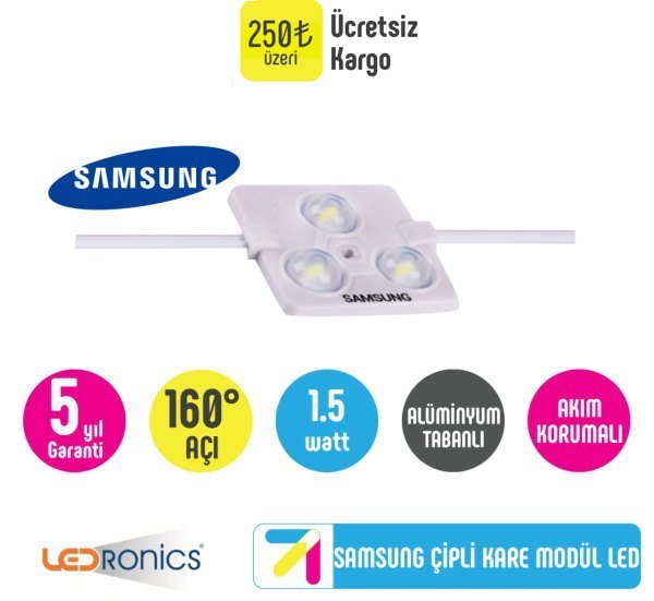 Samsung Çipli 2835 Lensli Kare Modül Led