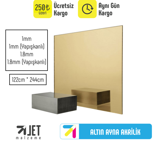 Altın Ayna Akrilik Levha